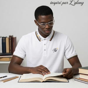 Polo Blanc – Finition Or & Noir